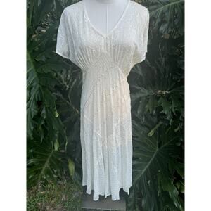 Vintage Carole Little Lace Shear Dress Size Small Boho Cottagecore Prairie NWT